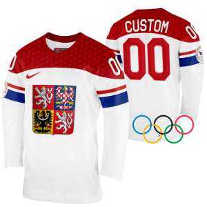 Personalizované Česká Republika Hokejové Dres 2022 Winter Olympics Bílý Domácí